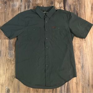Orvis Button Up Shirt Medium Green Outdoors Fishing Fisherman Mens